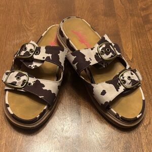 Jelly pop cow print sandals